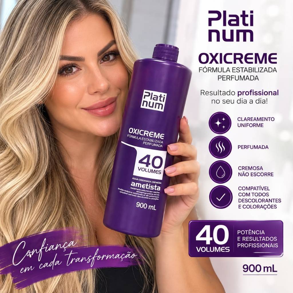 Água Oxigenada 40 volume Cremosa 900ml Ametista Envio Rápido