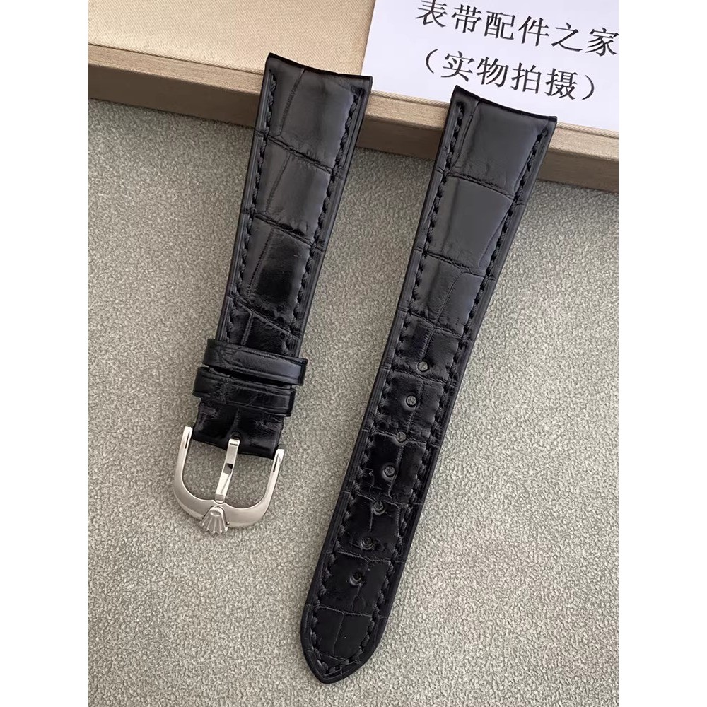 Adequado para Rolex celini pulseira de couro genuíno pulseira de relógio de couro de crocodilo 50505 pulseira curvada 20