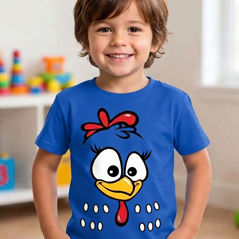 Camiseta Infantil Mundo da Pintadinha - Camisa Dia Das Crianças Estampa Galinha Pintadinha 100% Algodão