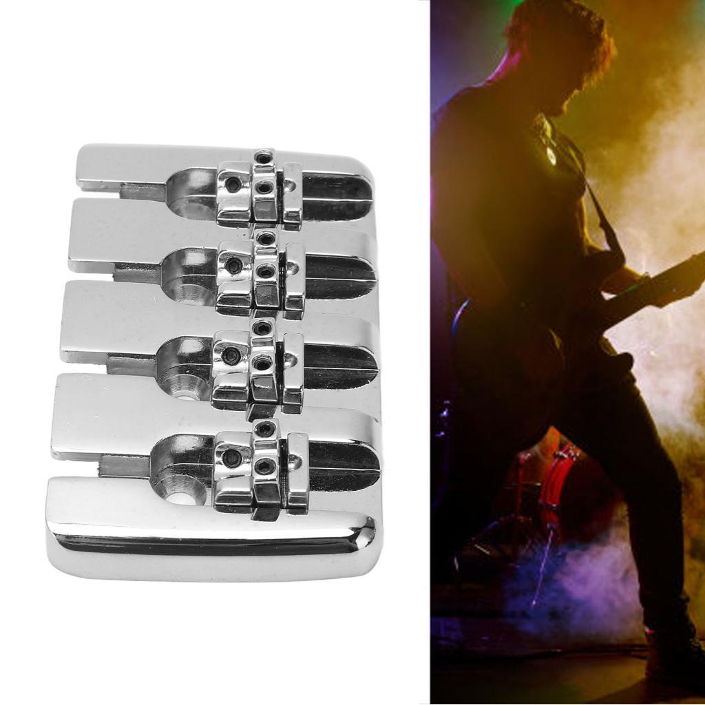 oops_shop.br Ponte de guitarra de metal de 4 cordas, substituição de baixo elétrico, acessórios para instrumentos de