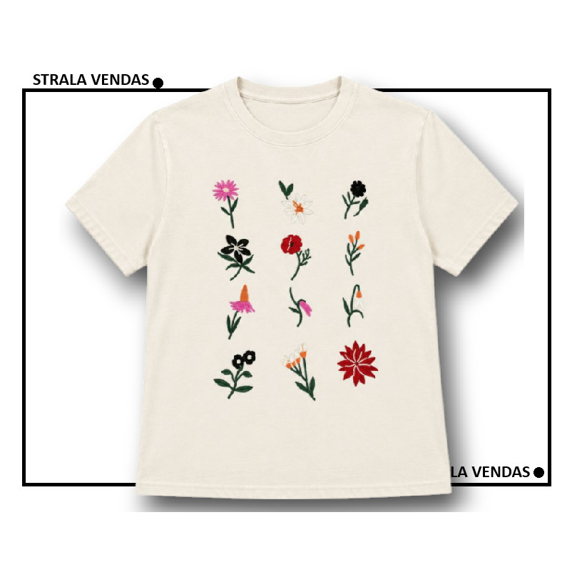 Camiseta Feminina Estampada - Floral Jardim Colorido Estilo Romântico e Delicado - Confortável 100% Algodão Envio Rápido