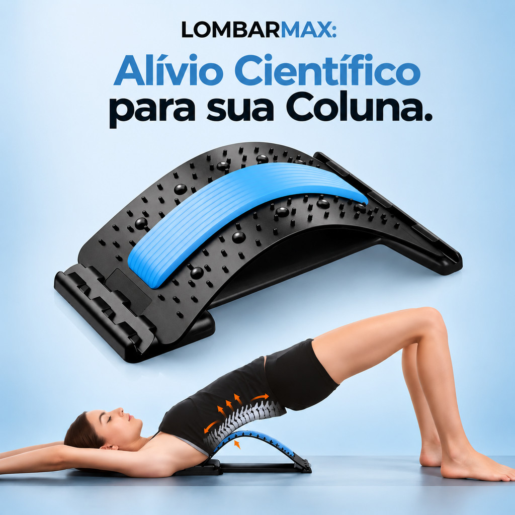 Suporte Lombar Correto Aparelho Descompressão Lombar Alívio Hérnia Dores 4 Níveis Ajustáveis Postura Correta