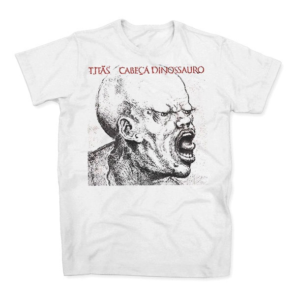 [Camiseta Premium em Algodão Puro]GXG Camiseta de Algodão Estampa Cabeça de Dinossauro Banda de Rock Nacional Titãs
