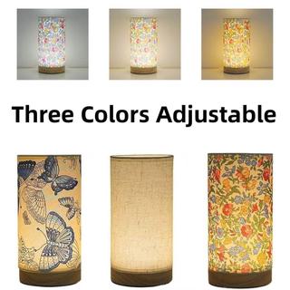 Lâmpada Noturna De Cabeceira , LED USB Plug in De Decoração De Mesa , Abajur Ajustável De Três Cores De Linho