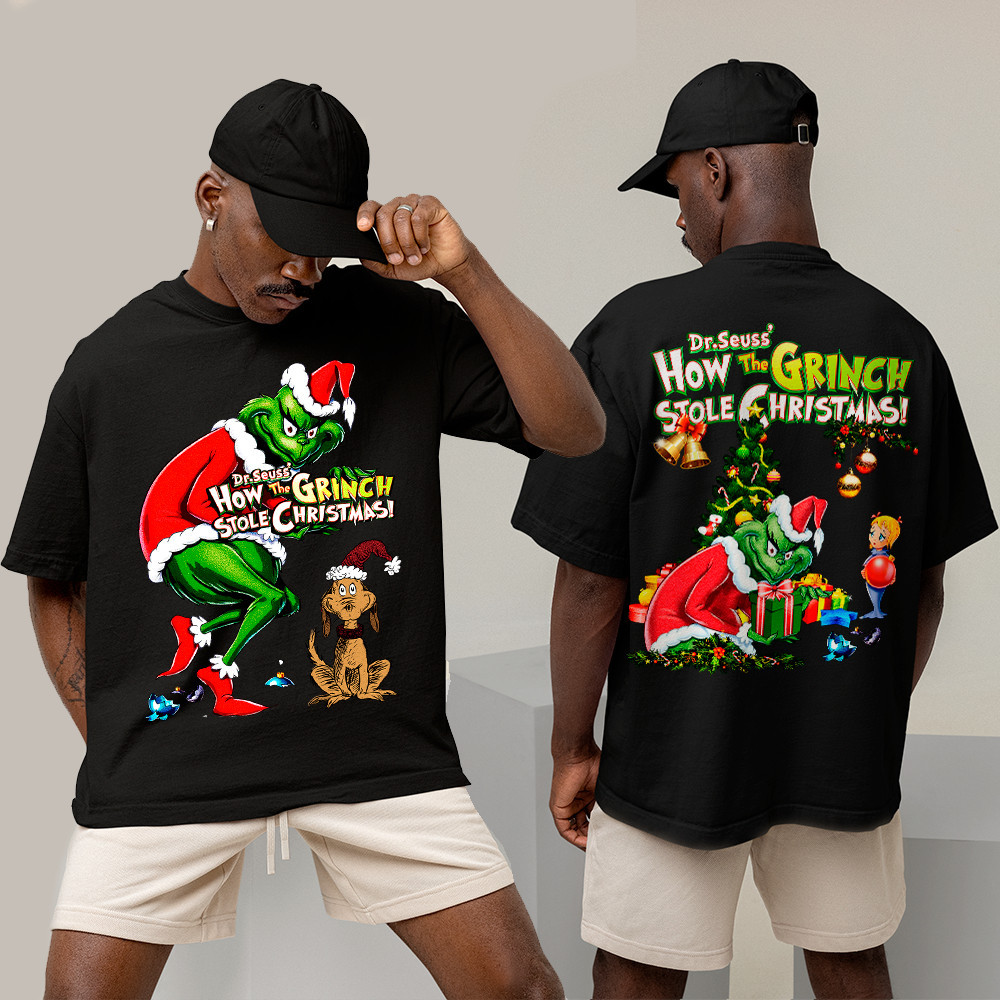 [Camiseta Premium em Algodão Puro]VOR Camiseta Básica e Oversized Algodão Grinch Natal Christmas Natalino Streetwear Uni