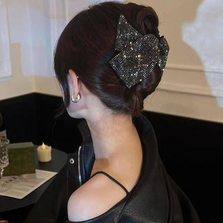 Presilha de Cabelo com Strass da Moda, Brilho e Elegância, Presilha de Garra, Presilha de Cabelo Triangular de Tecido, A