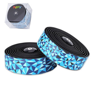 Fita para guidão de estrada, fita PU gradiente de cor, alta elasticidade, EVA, antiderrapante, respirável, absorção de c