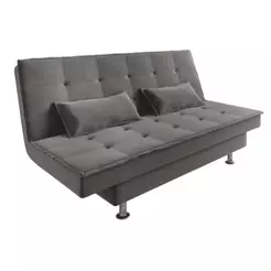 Sofá Cama 3 Lugares 1,84m Andradas Veludo Suede Cinza Mamflex