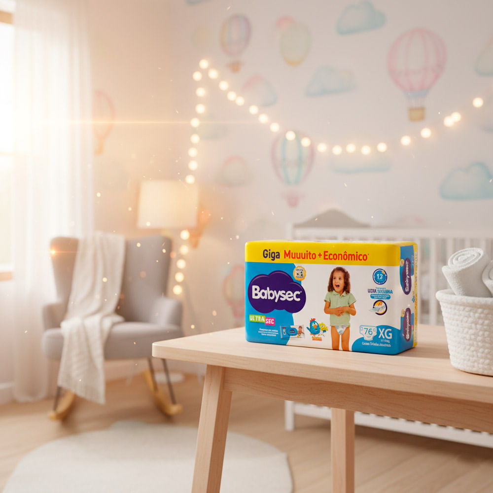 Fralda Babysec Ultrasec Giga Tamanho XG 76 Unidades Descartáveis · foto 2