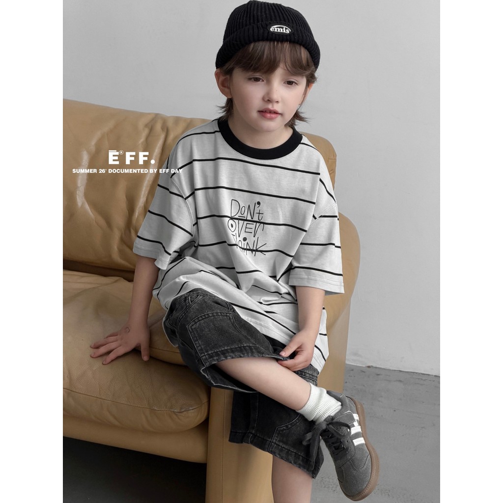 Eff EF eff Street wear Ec médio grande meninos usam temporada de verão camiseta de manga curta crianças versão coreana l