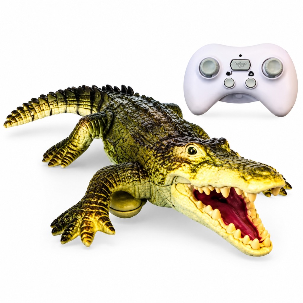 Crocodilo De Controle Remoto Brinquedo Para Nadar Na Água Jacaré Robô Castela