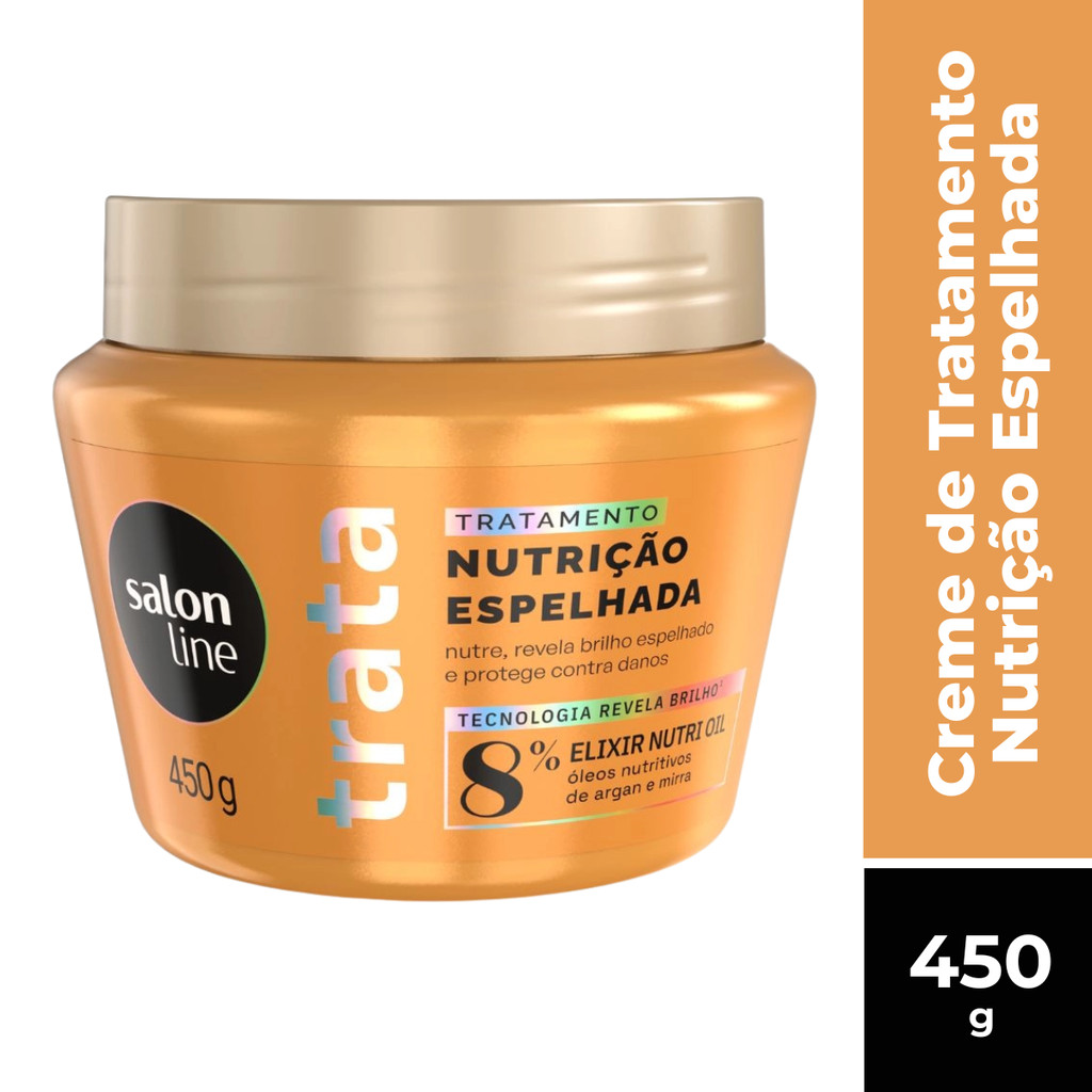 MÁSCARA DE TRATAMENTO SALON LINE TRATA NUTRIÇÃO ESPELHADA 450G
