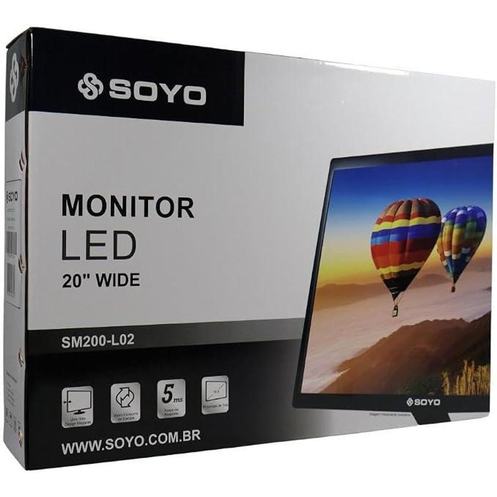 Monitor LED Soyo 20 Widescreen SM200-L03 VGA HDMI Preto — imagem 2 de 2