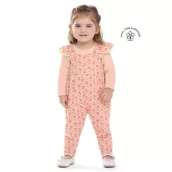 Conjunto Longo Bebê Menina Floral Colorittá Rosa