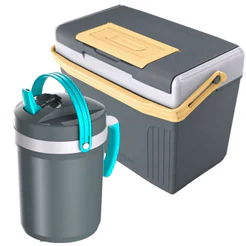 Caixa Cooler Térmico Pequeno 8 Litros Até 12 Latas + Jarra Térmica 2,5L Cinza Plus Termolar
