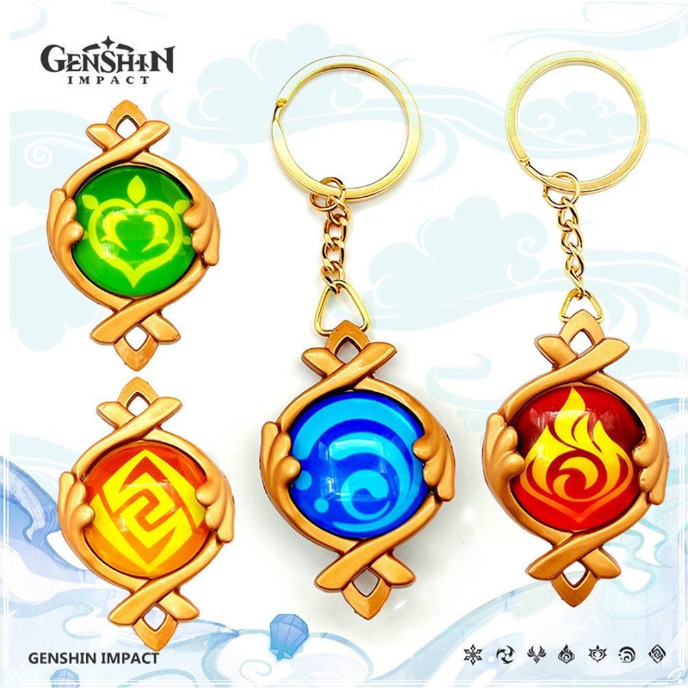 Novo Jogo De Chegada Genshin Impacto Fontaine Olho Chaveiro Visão Lnazuma Wendi Xiao Xu Mi Chave Cosplay Corrente Lumino