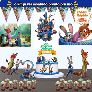Kit Só Um Bolinho Tema Zootopia 2 - A Festa Perfeita! - Kit Pronto Festa em Casa