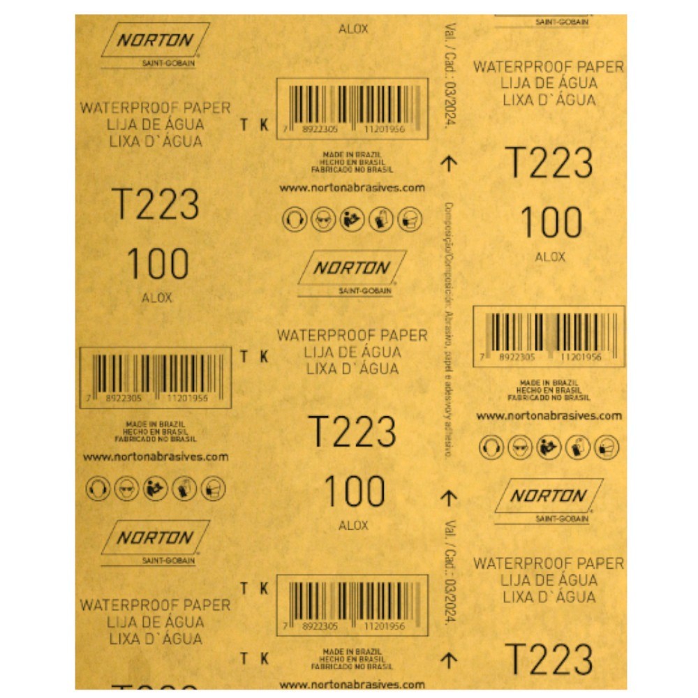 Folha de lixa D'água 225 x 275 mm - T223 - Norton · foto 2