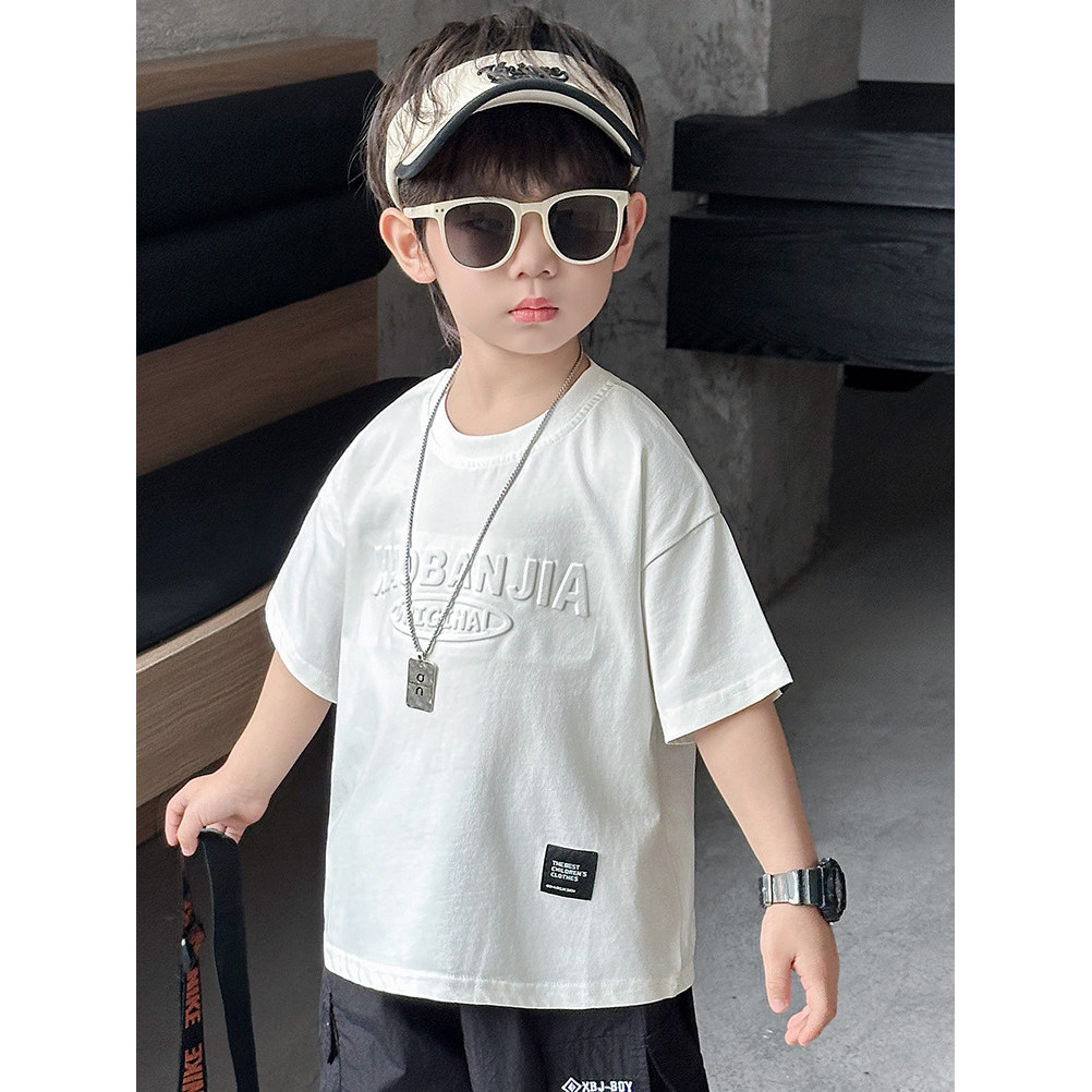 Meninos camiseta de manga curta verão estilo fino 2026 novo estilo crianças versão coreana bonito camiseta bebê verão Al