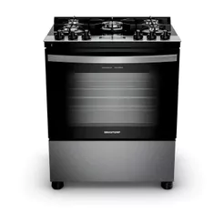 Fogão Brastemp 5 Bocas cor Inox Com Mesa de Vidro, Turbo Chama e Timer - BFS5XAR