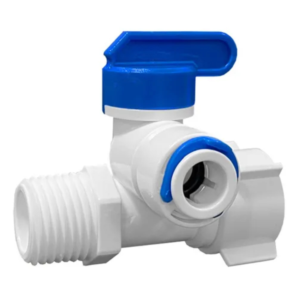 Adaptador T com Registro 1/2" Rosca x 3/8 Engate Rápido Plástico Atóxico para Purificadores RY038-B em Oferta na Shopee