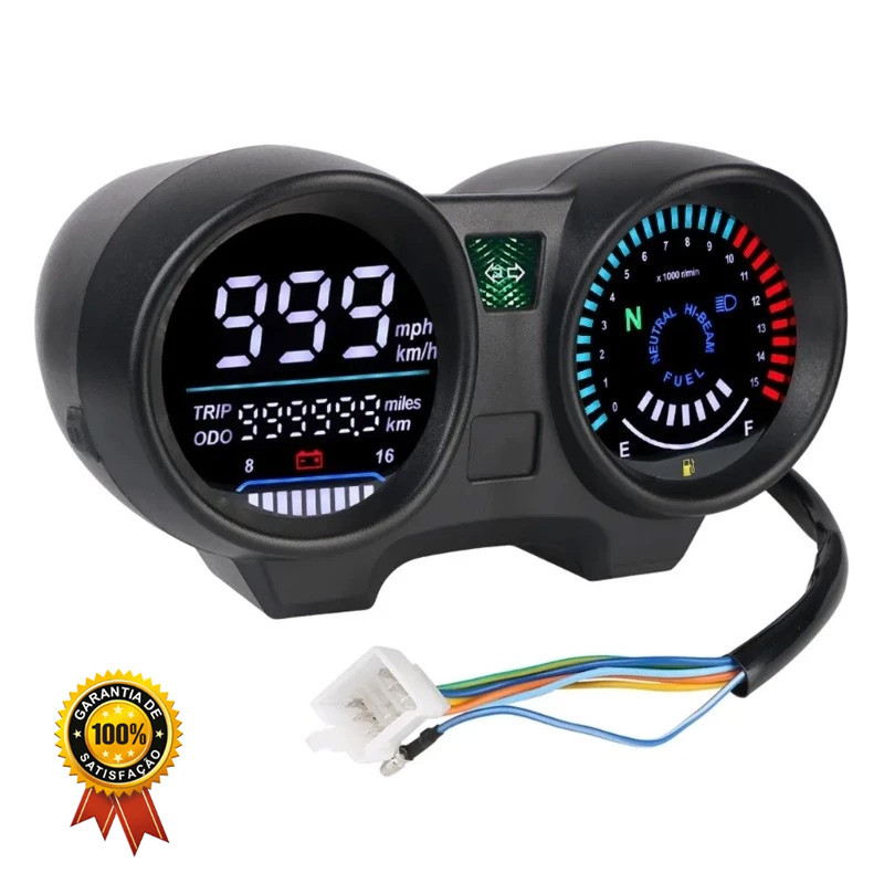 Painel Da Motocicleta Claro LCD Medidor Digital Instrumento Cluster 12V Velocidade Odômetro para CG150/TITAN 150