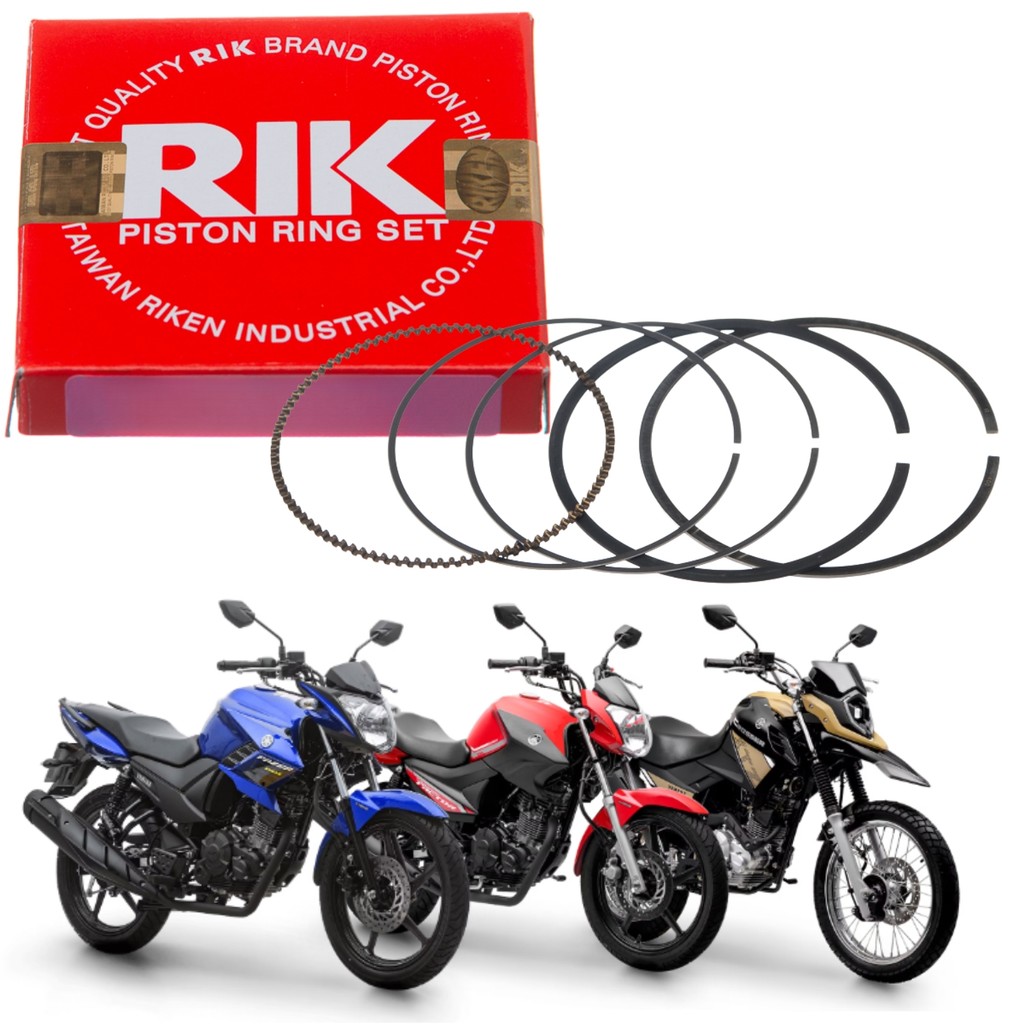 JOGO ANEIS PISTÃO 0.75 RIK YAMAHA XTZ CROSSER 150 YBR FACTOR 150 YS FAZER 150