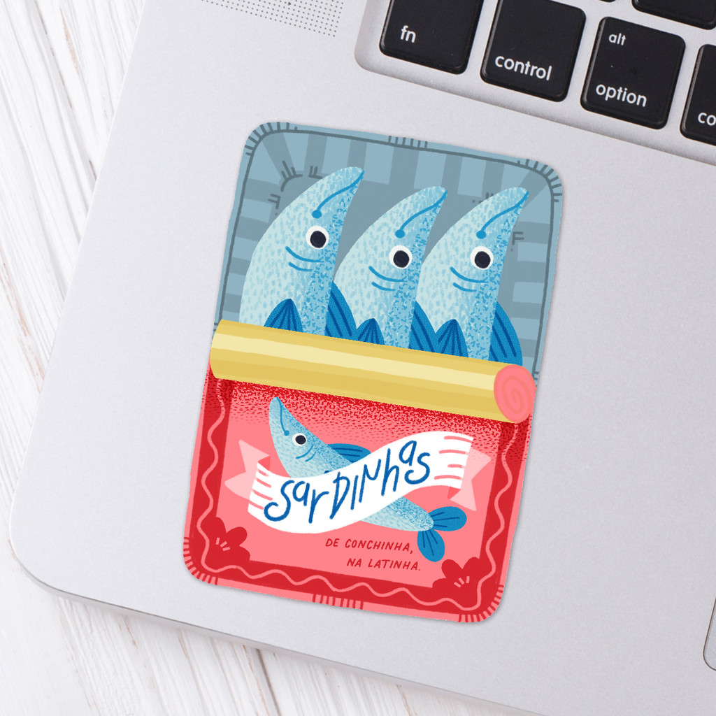 Adesivo Decorativo Brilhante Sardinhas Lata em Oferta na Shopee