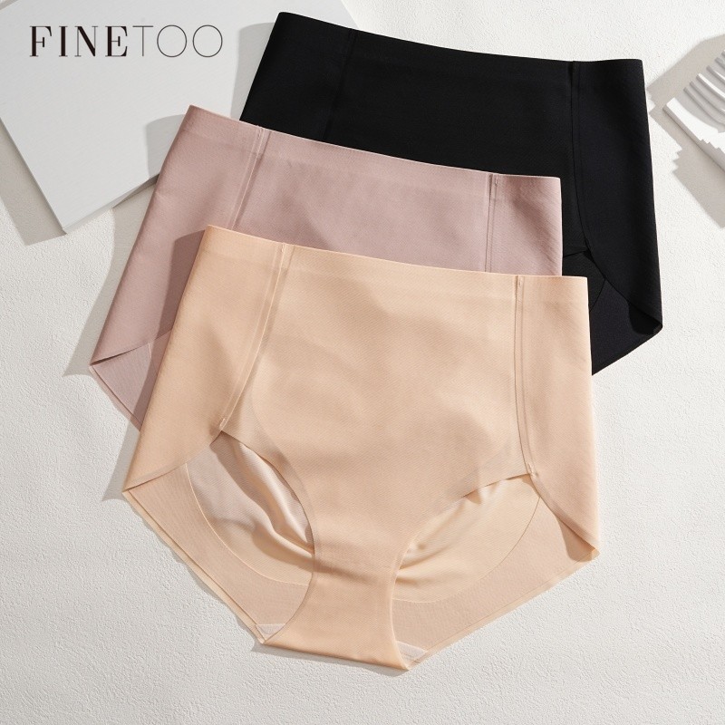 FINETOO Roupa Íntima Sem Costura De Cintura Alta Para Mulheres , Macia E Confortável , Plus Size , Controle De Barriga P em Oferta na Shopee