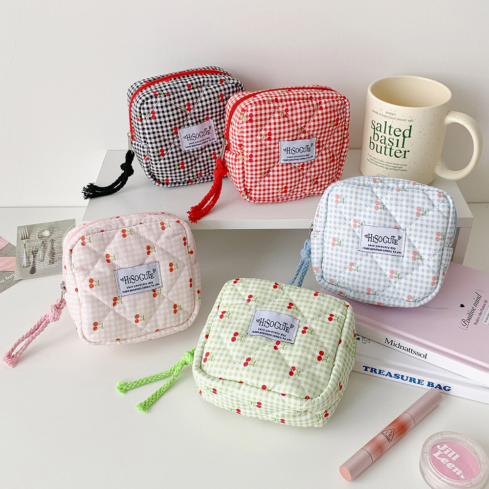 Ins Bolsa De Armazenamento Portátil Com Estampa De Cereja Para Estudantes , Mini Fone De Ouvido em Oferta na Shopee