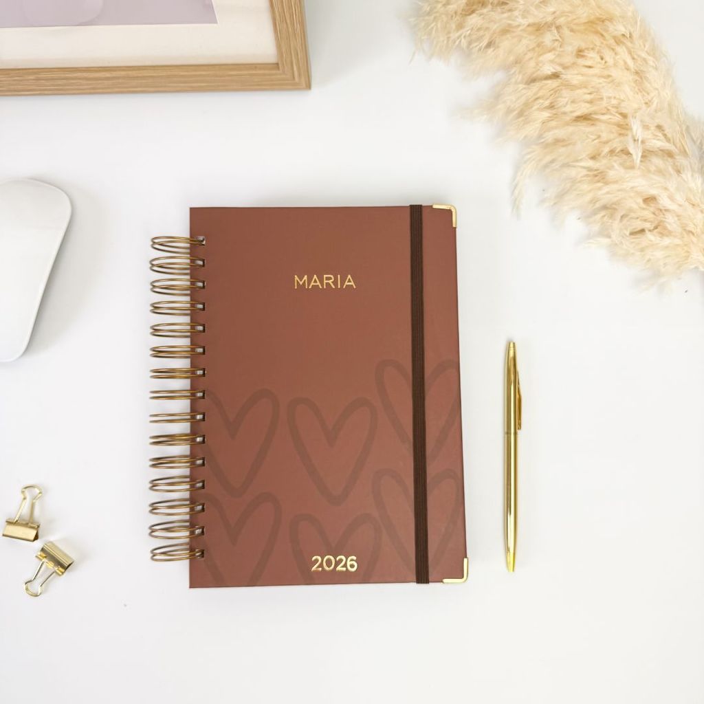 Planner Personalizado Datado - 2026 | Coração em Oferta na Shopee