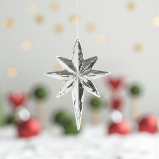 Enfeite Decorativo Para Pendurar de Natal - Estrela Prata/Cristal - 20x15cm - 1 unidade - Cromus - Rizzo em Oferta na Shopee