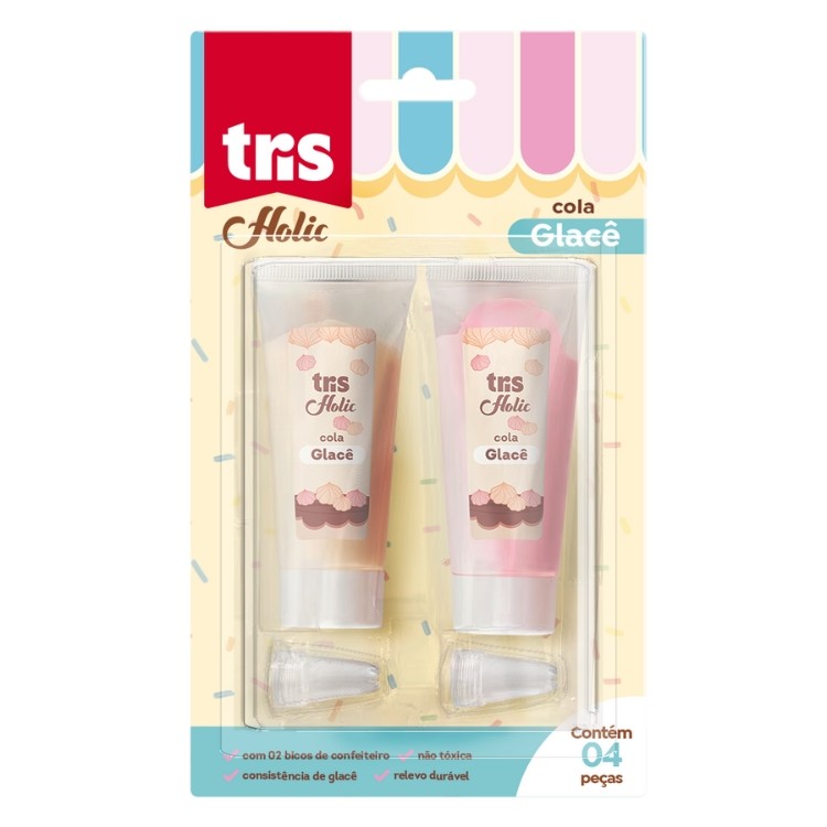 Kit Cola Glacê 50ml C/ Bico de Confeiteiro TRIS