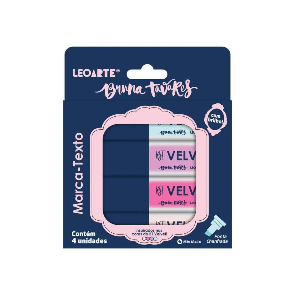 Canetas Marca Texto com Brilho 4 Cores Bruna Tavares Leo&Leo Leonora - 10598 em Oferta na Shopee