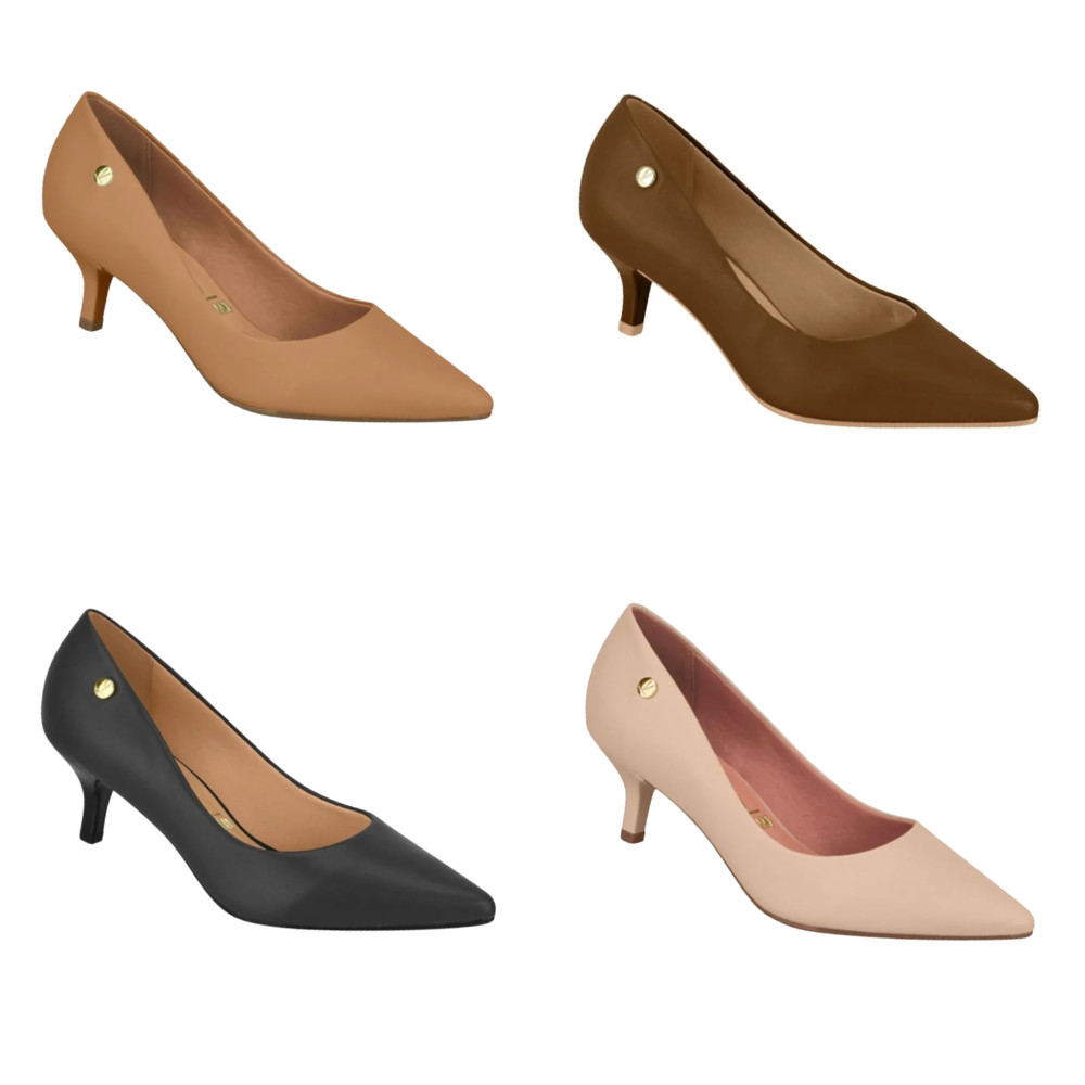 Sapato Social Feminino Scarpin Salto Baixo Original Vizzano em Oferta na Shopee