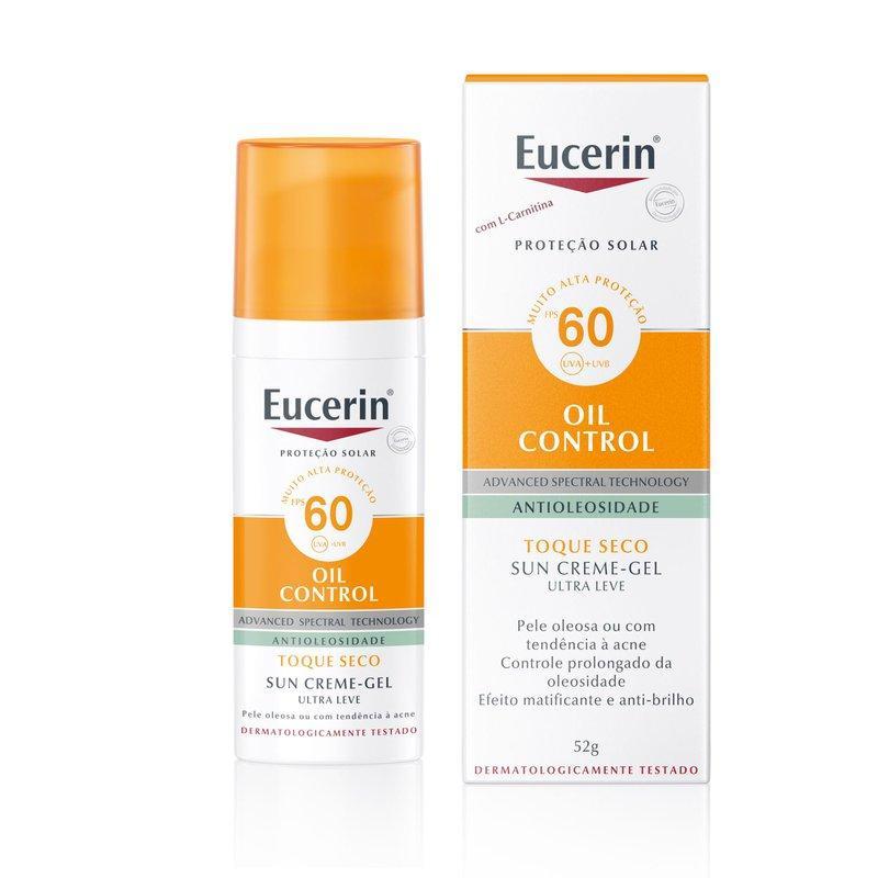 Protetor Solar Facial Creme-Gel Eucerin Sun Oil Control Toque Seco Sem Cor FPS60 52g em Oferta na Shopee
