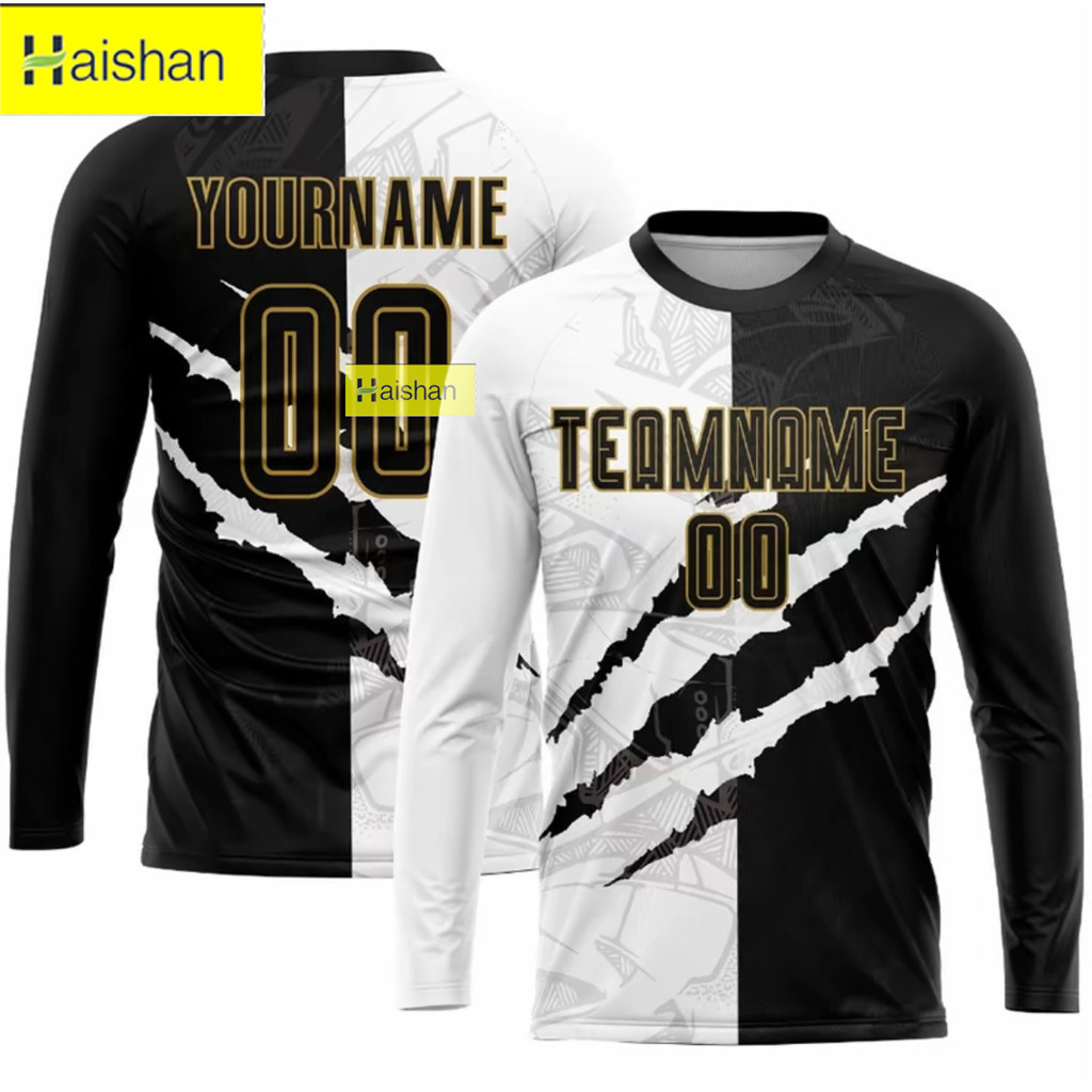 [Nome E Número Personalizados Gratuitos] JERSEY Uniforme De Futebol De Sublimação De Ouro Preto-OLD Personalizado