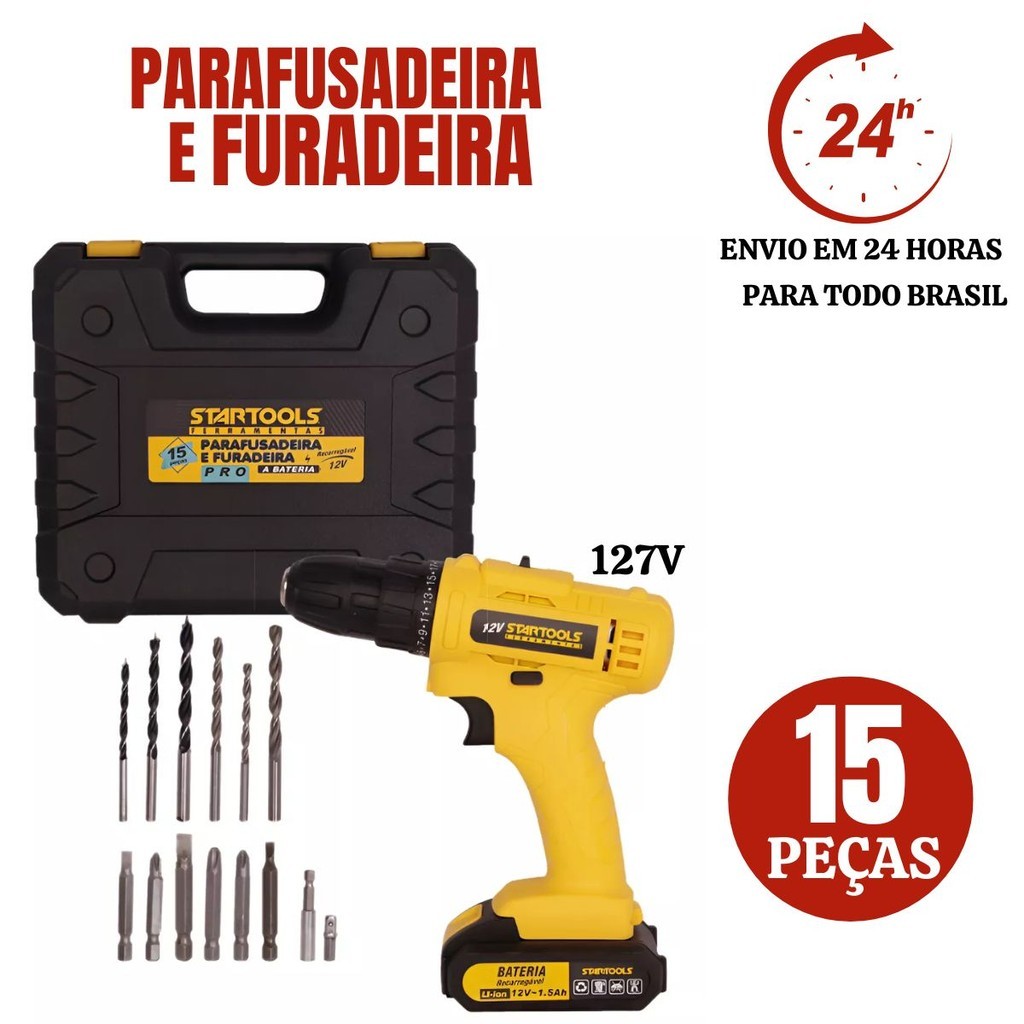 Parafusadeira/Furadeira 12V Recarregável STARTOOLS