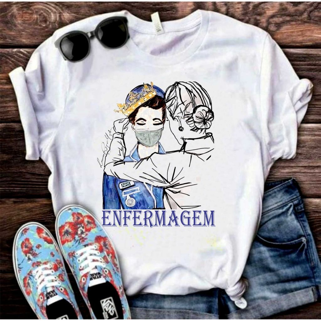 Camisa Tecnico de Enfermagem Enfermeira Enf Blusa 77 T-Shirt Camiseta  Blusa Feminina ou Masculina Unissex DR