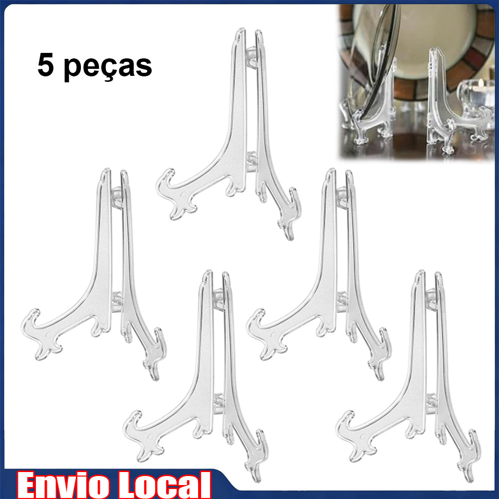 Suporte de ornamento dobrável multiuso de 5 peças (comprimento único 12.5 cm) armazenamento de mesa para quarto/escritór