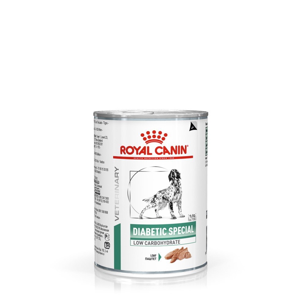 Ração Úmida Lata Veterinary Diet Diabetic para Cães com Diabetes Royal Canin 410 g em Oferta na Shopee
