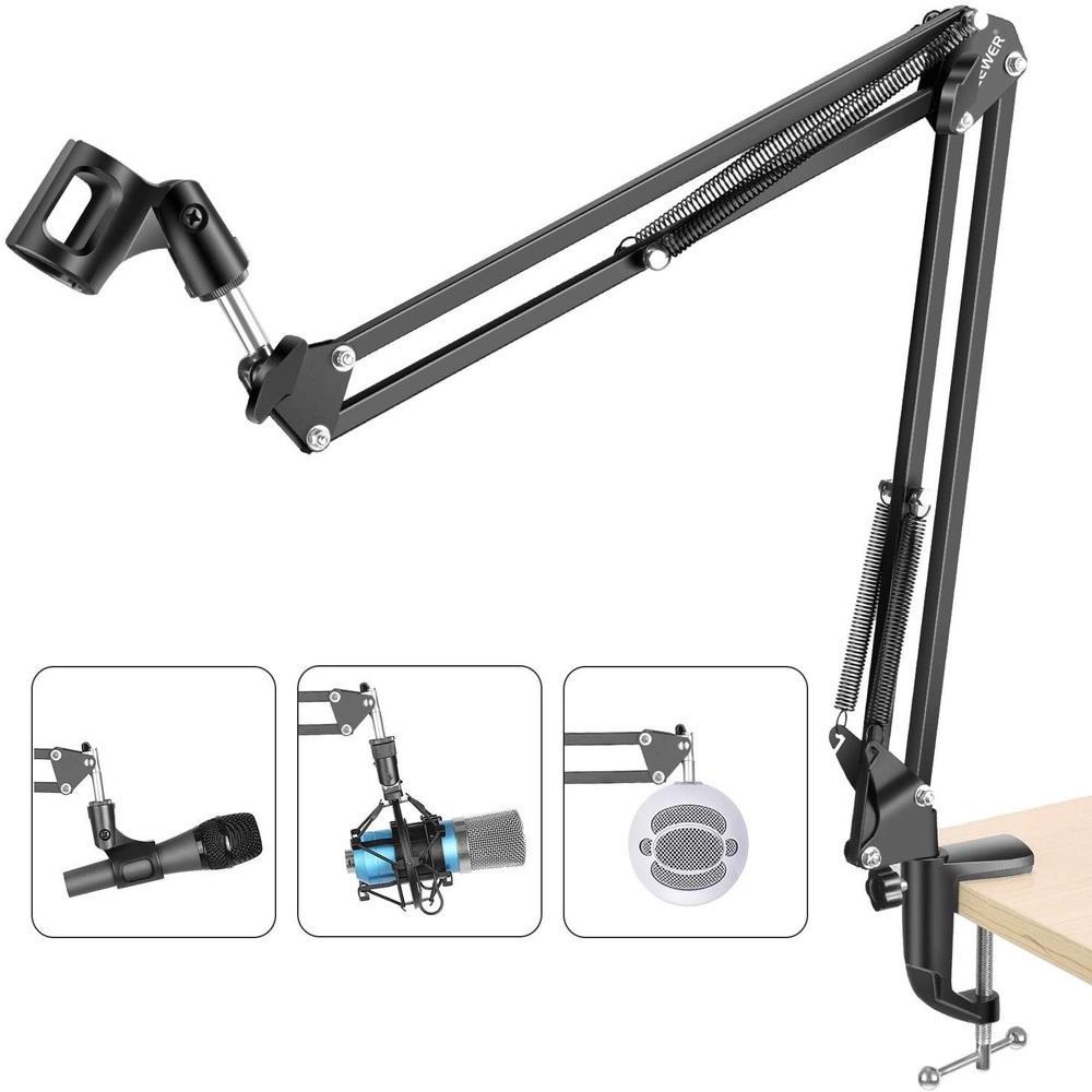 BRACO ARTICULADO MICROFONE MESA PROFISSIONAL DOBRAVEL AJUSTAVEL ACO PODCAST GRAVACAO ESTUDIO