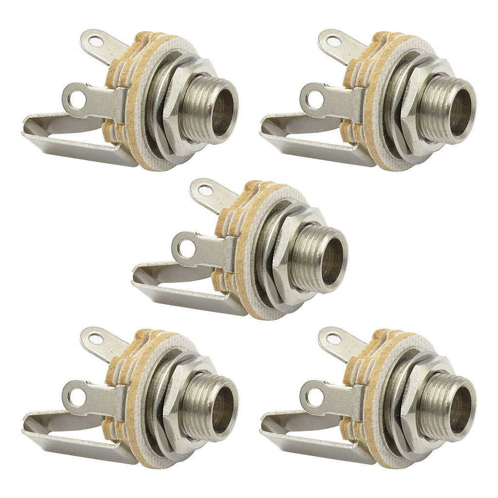 Kit Com 05 Jack Conector P10 Mono Fechado Para Painéis Amplificadores