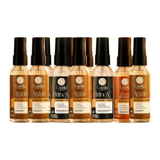 Kit 10x Reparador de Pontas Castilla Cosméticos 30mL | BrilhoX, Argan e Rosa Mosqueta – Antifrizz em Oferta na Shopee