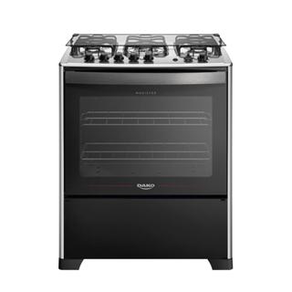 Fogão 5 Bocas Dako Magister Grill Preto com Mesa Inox Bivolt
