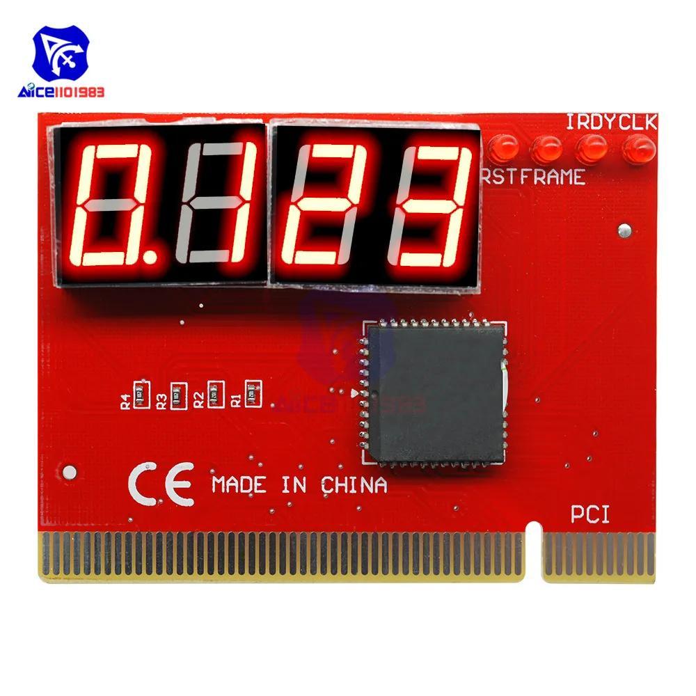 4 Placa PCI Digital Analisador De PC-Mãe De Diagnóstico Teste De Pós LED Vermelho Testador De