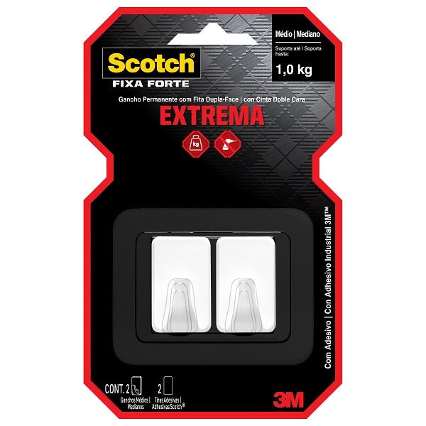 Gancho Medio SCOTCH Branco com 2 Unidades em Oferta na Shopee