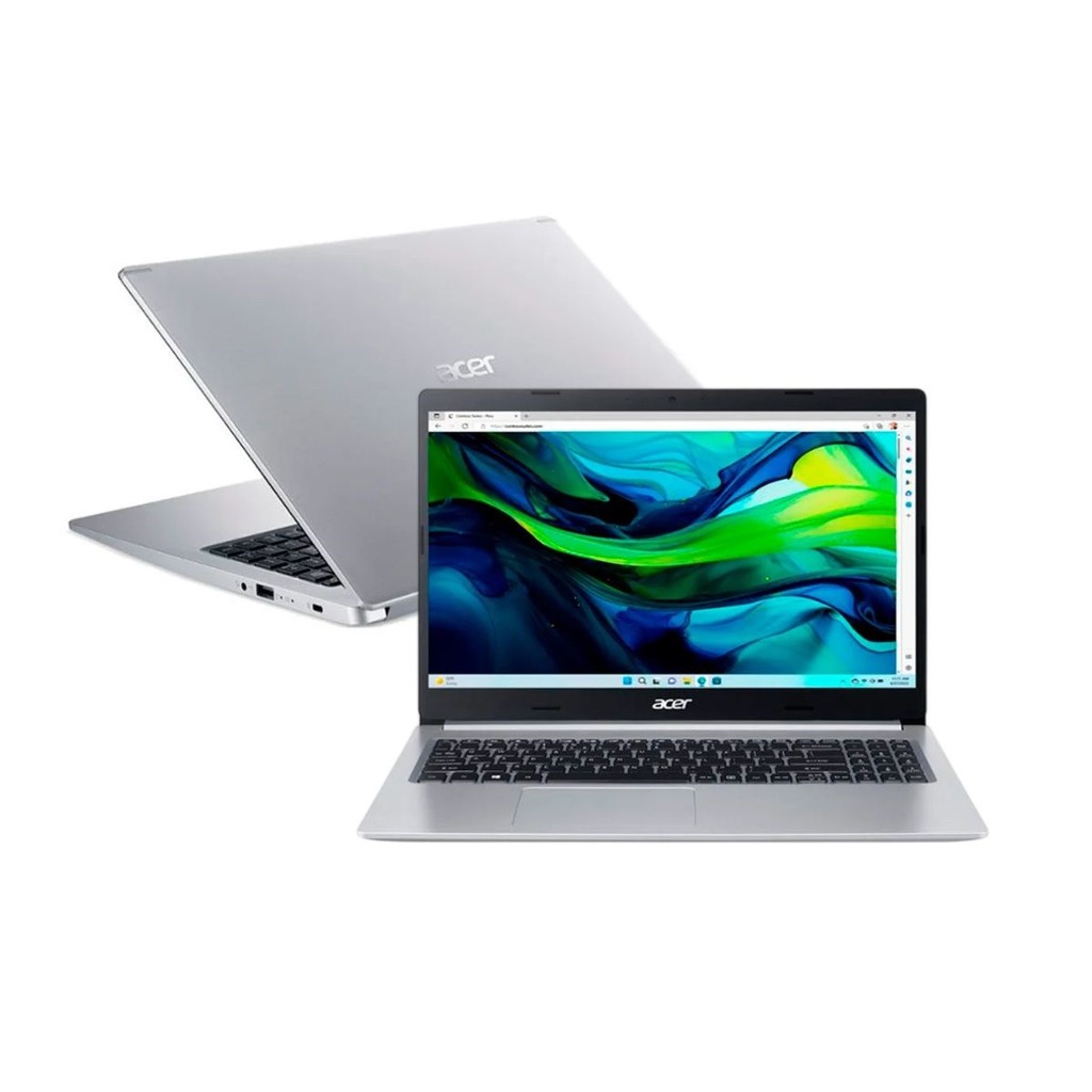Notebook Acer Aspire 5 A515-45-R1AC Ryzen 5 SSD 256GB NVMe 8GB DDR4 Teclado Numérico Tela 15,6" Full HD - Prata