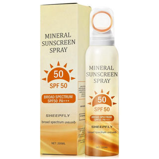 Protetor Solar Mineral em Spray, Protetor Solar Profissional para Rosto e Corpo, Protetor Solar Resistente à Água, Hidra
