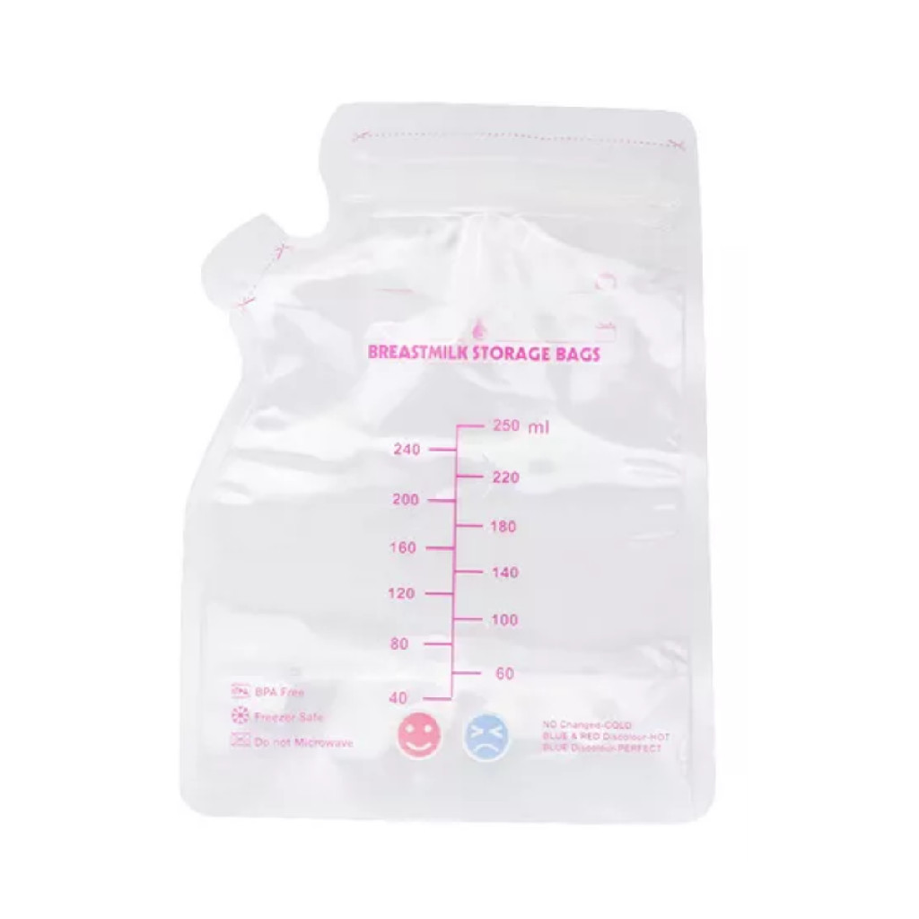 90 Sacos Armazenar Leite Materno Saquinhos P/ Congelar Tamanho 250ml Zip lock Anti Vazamento — imagem 2 de 2